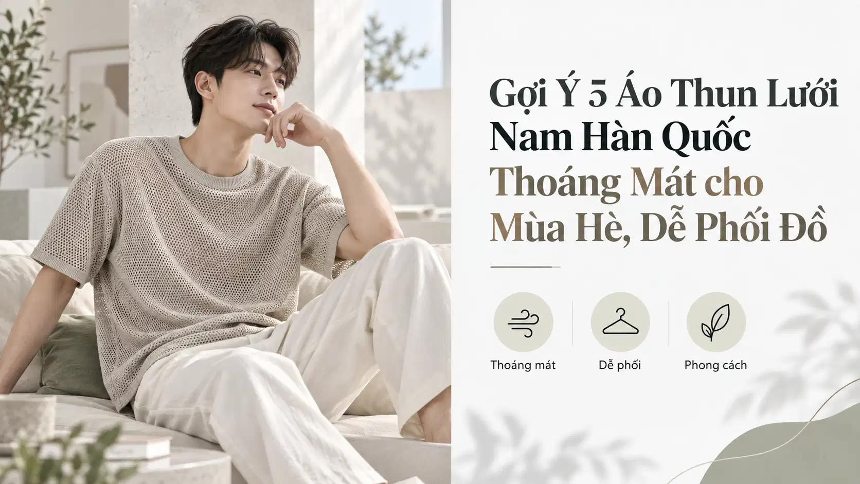 Gợi Ý 5 Áo Thun Lưới Nam Hàn Quốc Thoáng Mát cho Mùa Hè, Dễ Phối Đồ