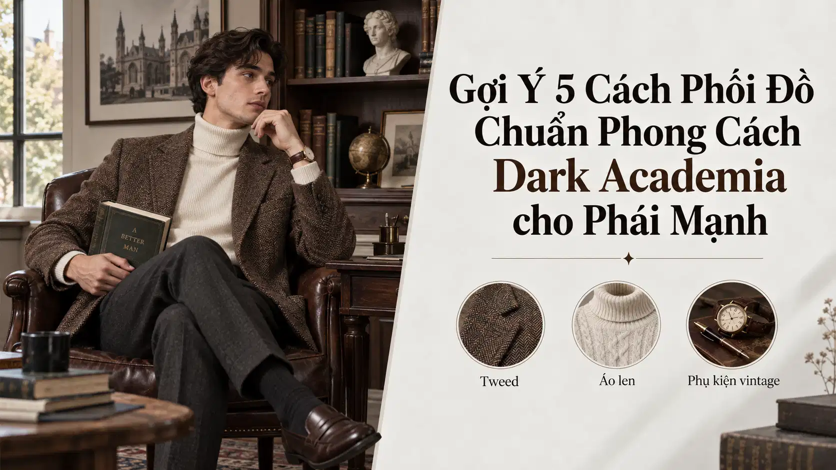 Gợi Ý 5 Cách Phối Đồ Chuẩn Phong Cách Dark Academia cho Phái Mạnh