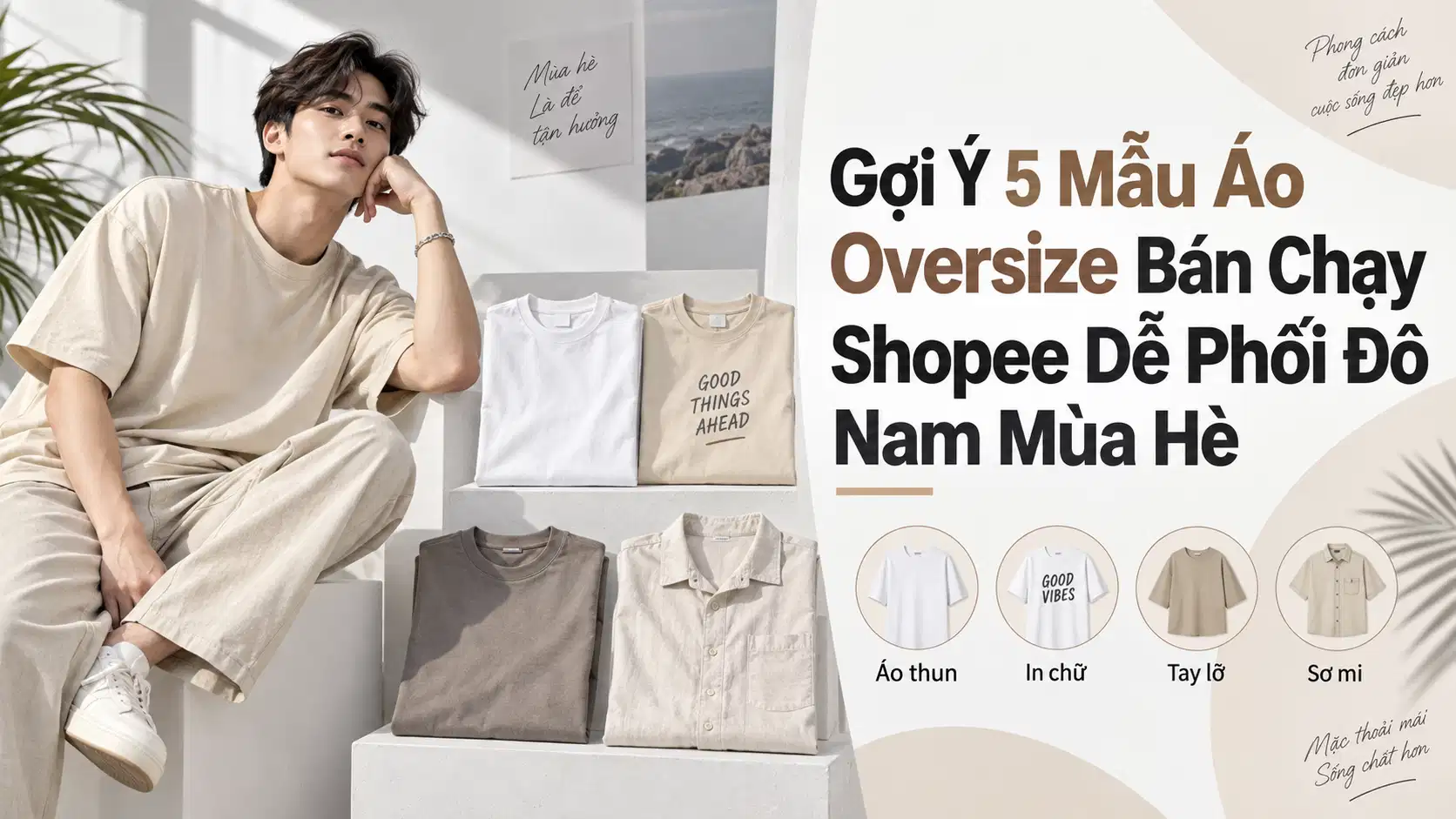 Gợi Ý 5 Mẫu Áo Oversize Bán Chạy Shopee Dễ Phối Đồ Nam Mùa Hè