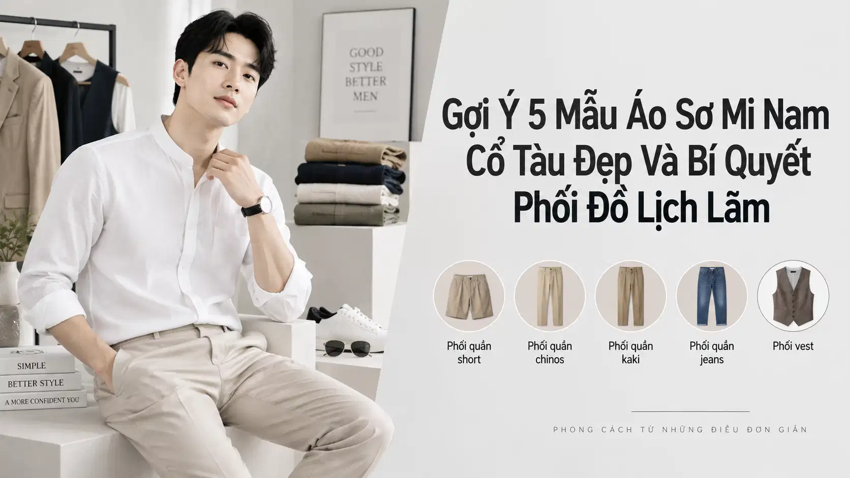 Gợi Ý 5 Mẫu Áo Sơ Mi Nam Cổ Tàu Đẹp Và Bí Quyết Phối Đồ Lịch Lãm