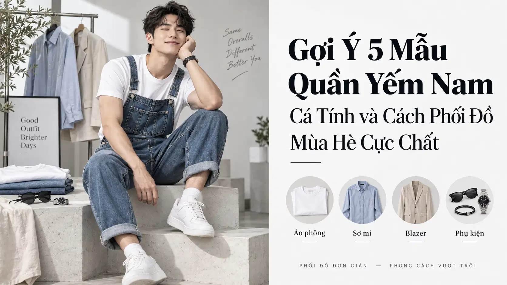 Gợi Ý 5 Mẫu Quần Yếm Nam Cá Tính và Cách Phối Đồ Mùa Hè Cực Chất