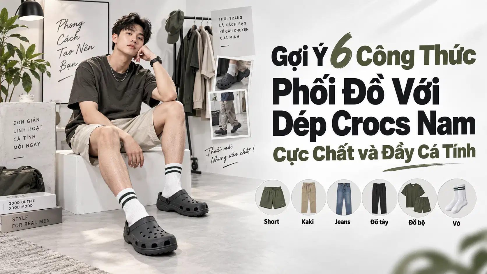 Gợi Ý 6 Công Thức Phối Đồ Với Dép Crocs Nam Cực Chất và Đầy Cá Tính