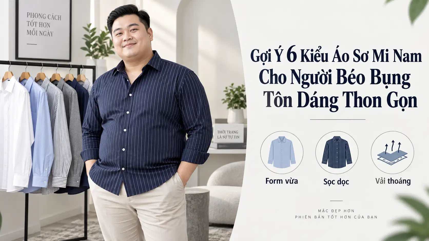 Gợi Ý 6 Kiểu Áo Sơ Mi Nam Cho Người Béo Bụng Tôn Dáng Thon Gọn