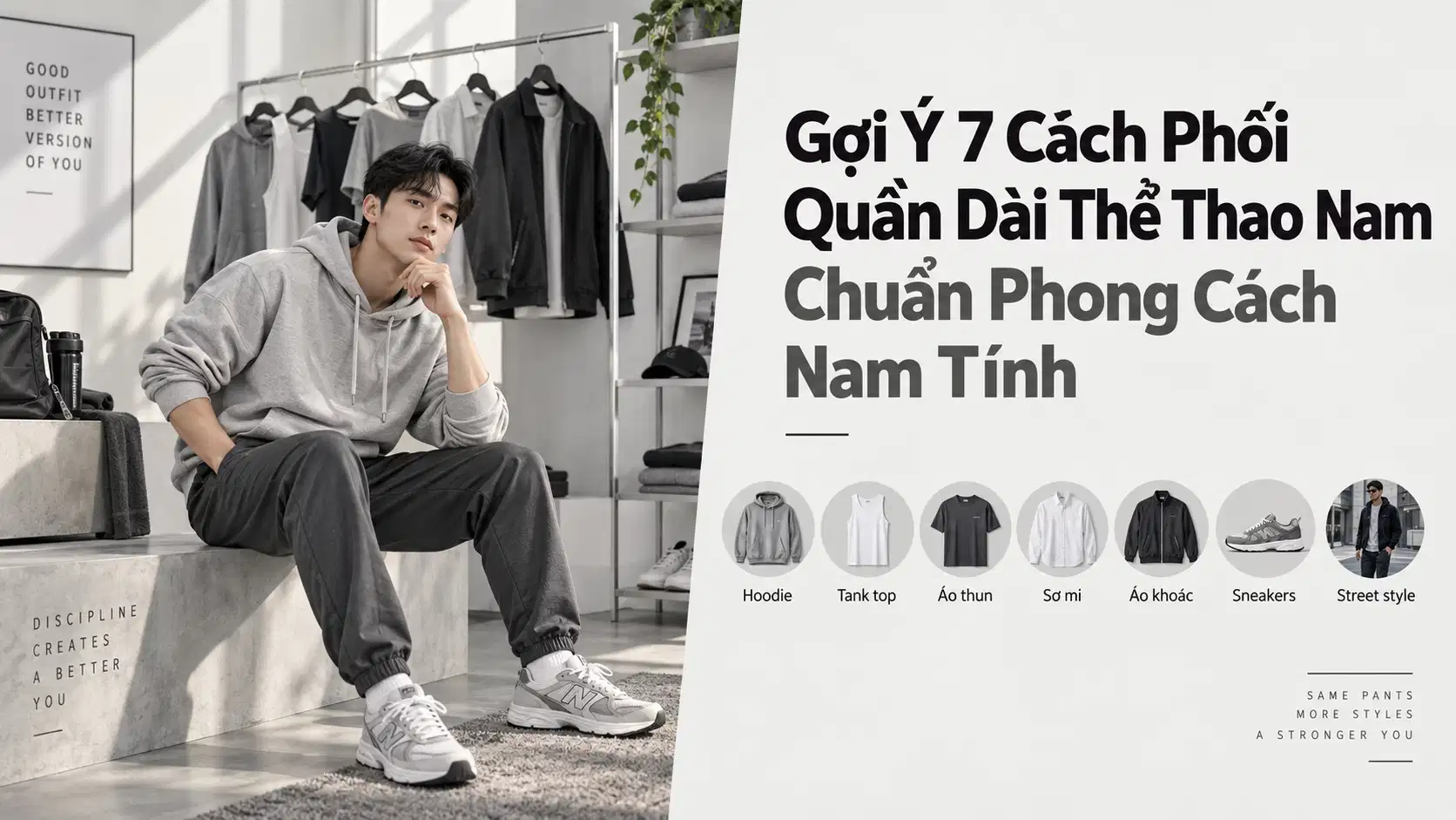 Gợi Ý 7 Cách Phối Quần Dài Thể Thao Nam Chuẩn Phong Cách Nam Tính