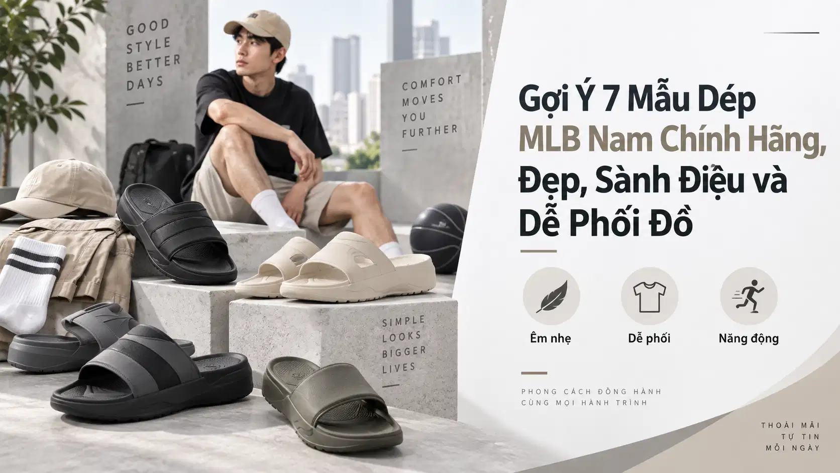 Gợi Ý 7 Mẫu Dép MLB Nam Chính Hãng, Đẹp, Sành Điệu và Dễ Phối Đồ