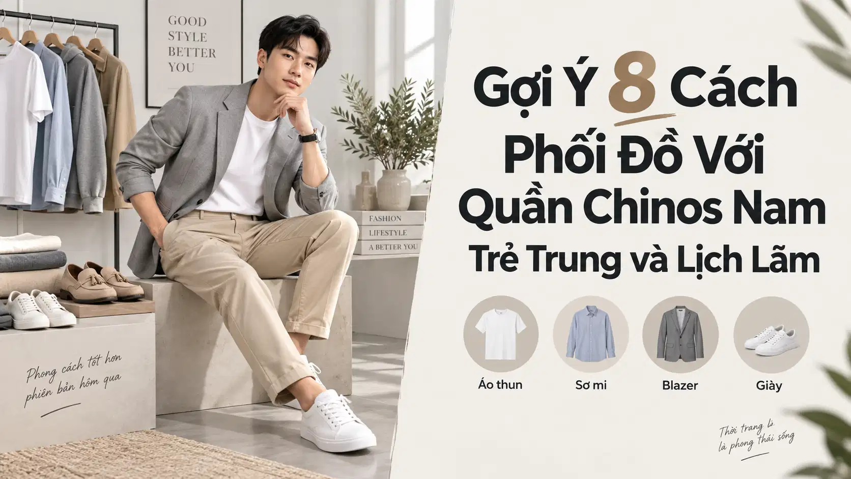 Gợi Ý 8 Cách Phối Đồ Với Quần Chinos Nam Trẻ Trung và Lịch Lãm