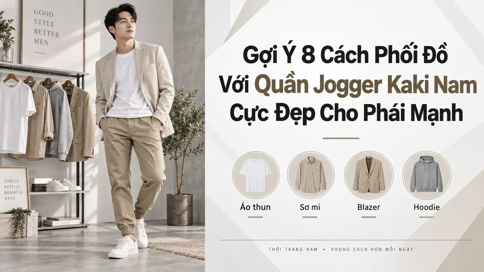 Gợi Ý 8 Cách Phối Đồ Với Quần Jogger Kaki Nam Cực Đẹp Cho Phái Mạnh