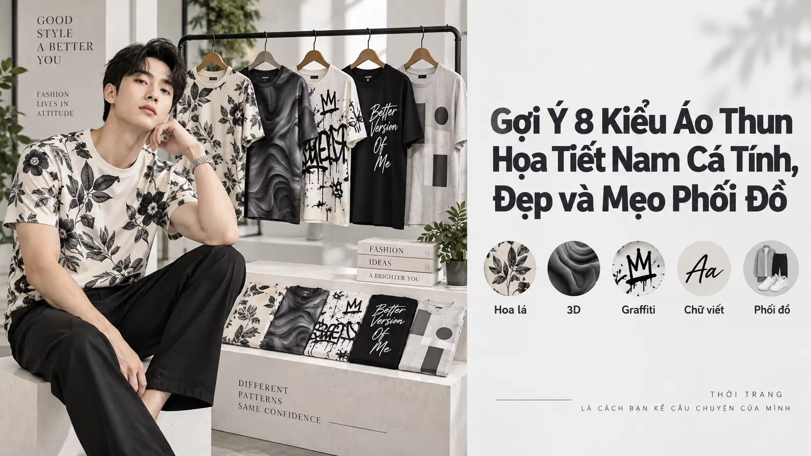 Gợi Ý 8 Kiểu Áo Thun Họa Tiết Nam Cá Tính, Đẹp và Mẹo Phối Đồ