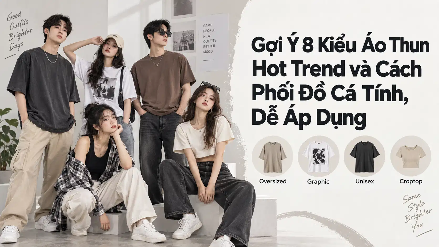 Gợi Ý 8 Kiểu Áo Thun Hot Trend và Cách Phối Đồ Cá Tính, Dễ Áp Dụng