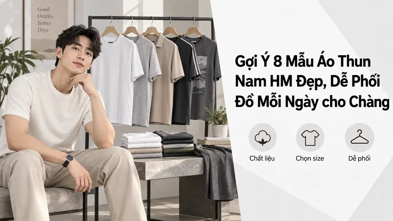 Gợi Ý 8 Mẫu Áo Thun Nam HM Đẹp, Dễ Phối Đồ Mỗi Ngày cho Chàng