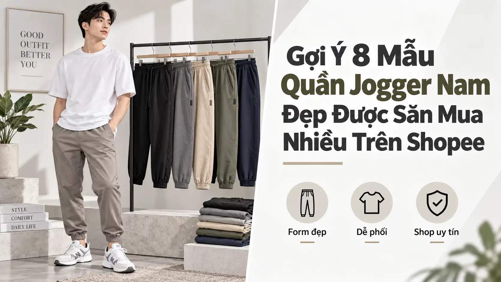 Gợi Ý 8 Mẫu Quần Jogger Nam Đẹp Được Săn Mua Nhiều Trên Shopee