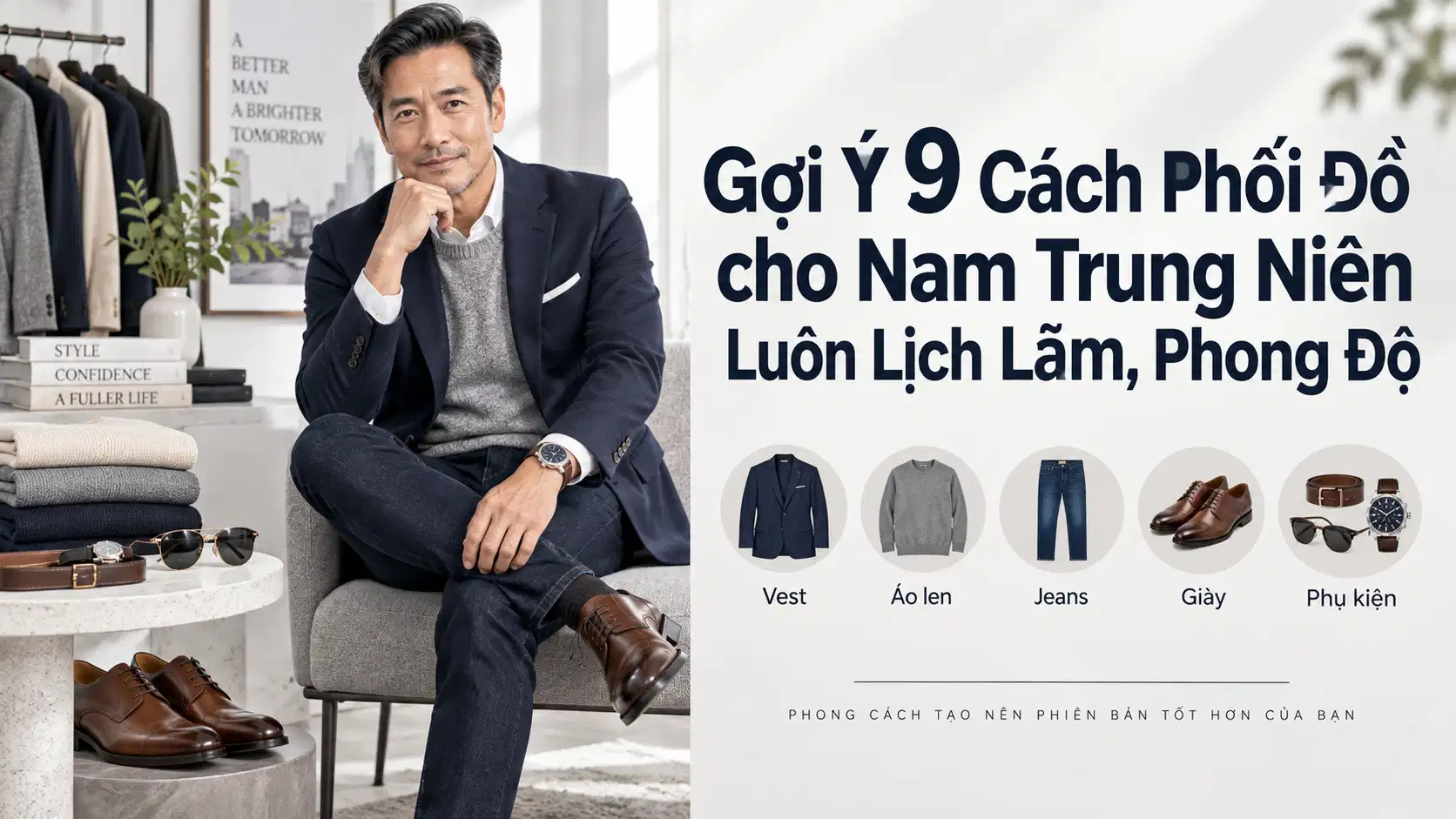 Gợi Ý 9 Cách Phối Đồ cho Nam Trung Niên Luôn Lịch Lãm, Phong Độ