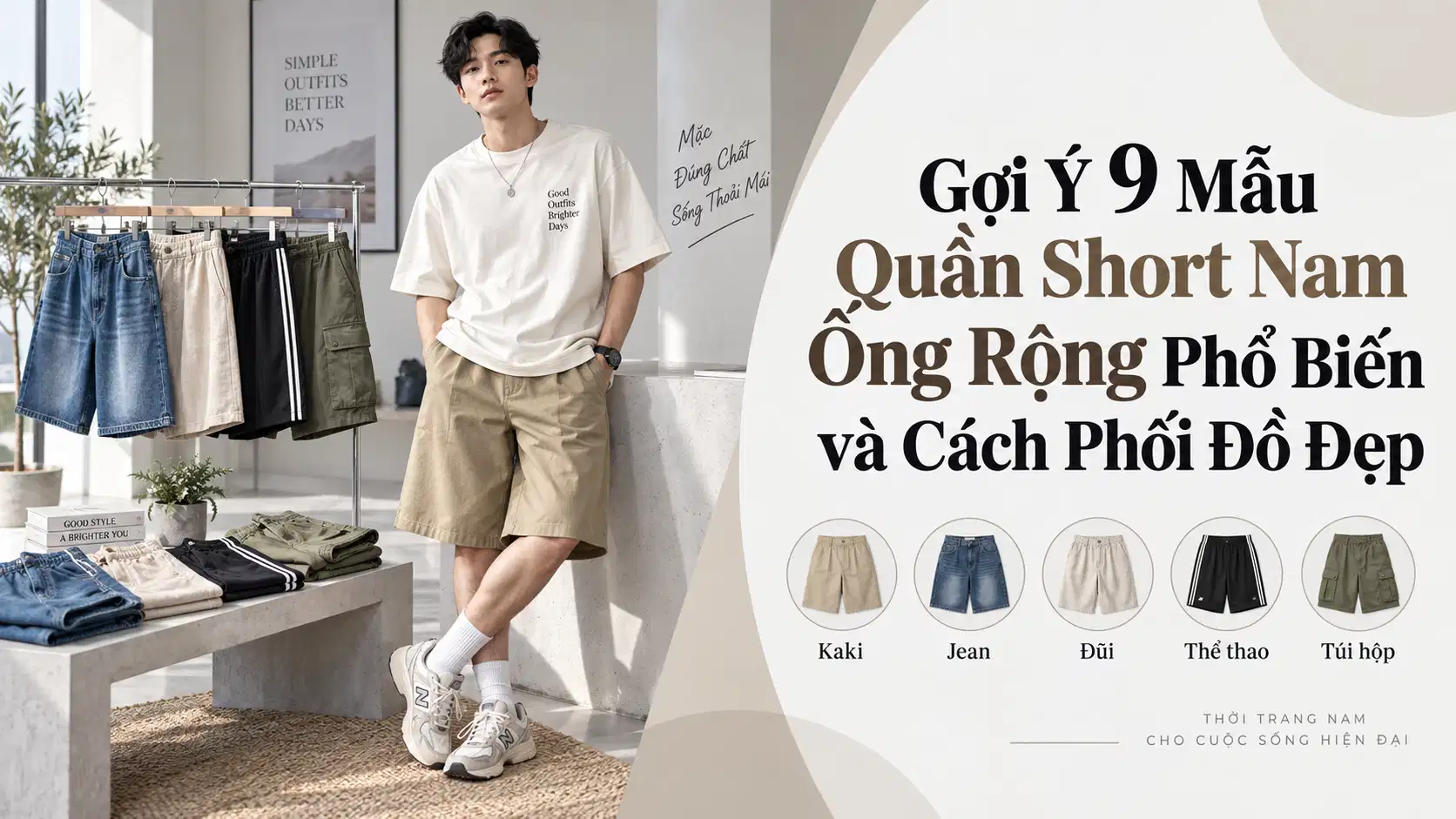 Gợi Ý 9 Mẫu Quần Short Nam Ống Rộng Phổ Biến và Cách Phối Đồ Đẹp