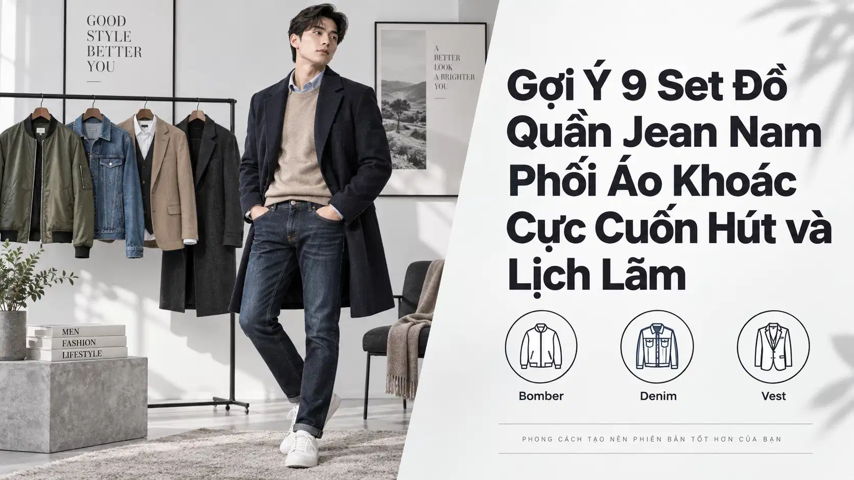 Gợi Ý 9 Set Đồ Quần Jean Nam Phối Áo Khoác Cực Cuốn Hút và Lịch Lãm