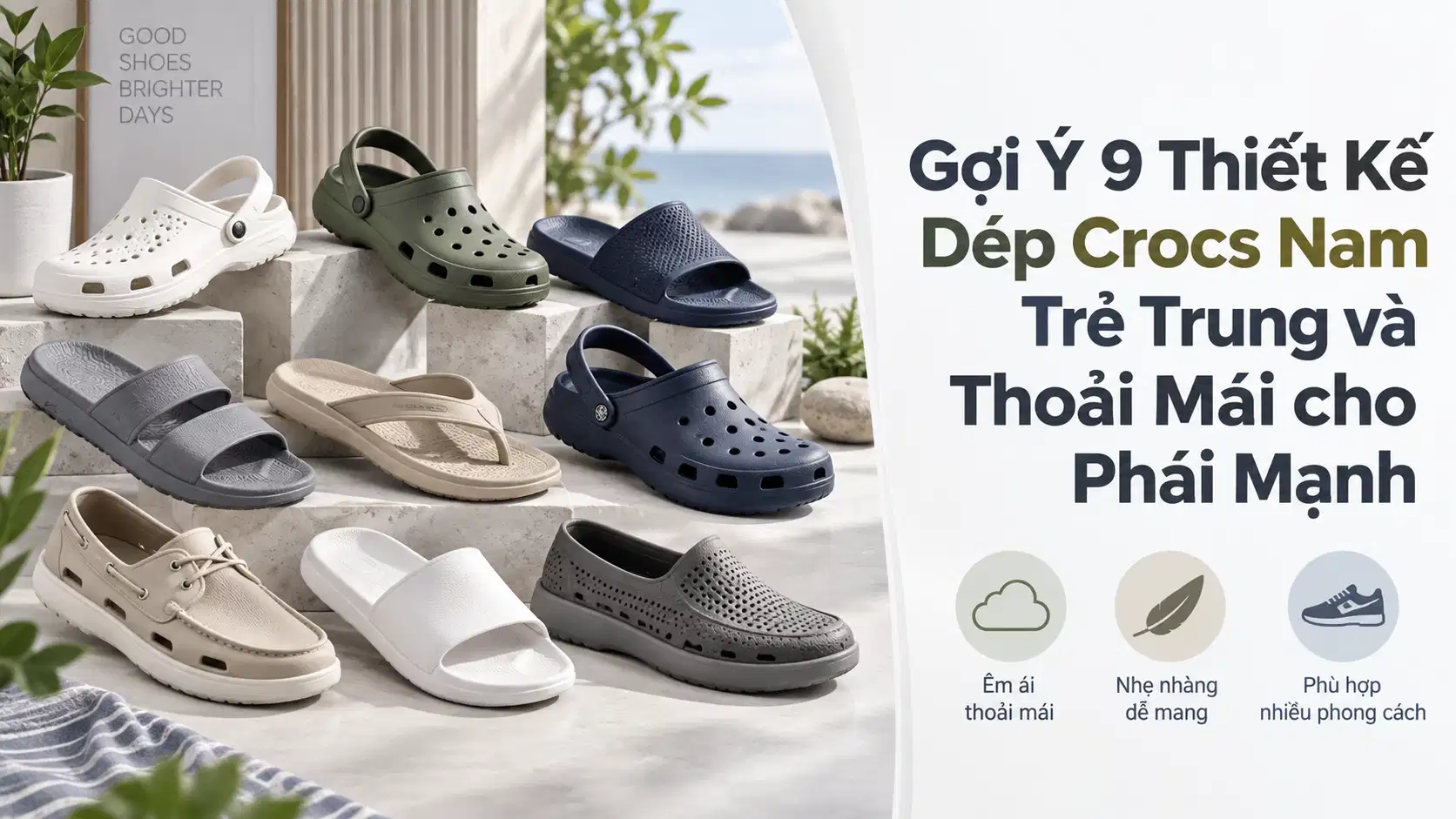Gợi Ý 9 Thiết Kế Dép Crocs Nam Trẻ Trung và Thoải Mái cho Phái Mạnh