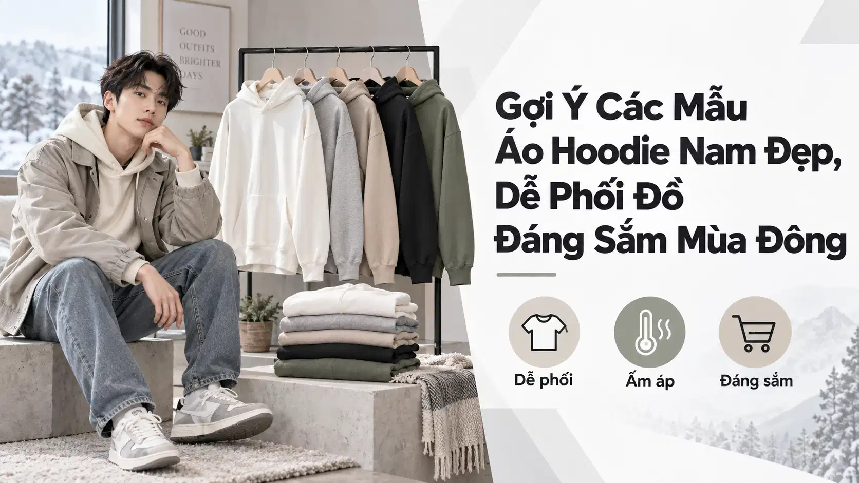 Gợi Ý Các Mẫu Áo Hoodie Nam Đẹp, Dễ Phối Đồ Đáng Sắm Mùa Đông