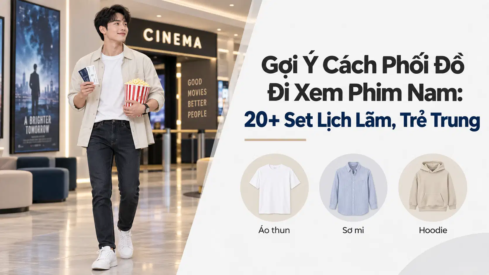Gợi Ý Cách Phối Đồ Đi Xem Phim Nam: 20+ Set Lịch Lãm, Trẻ Trung