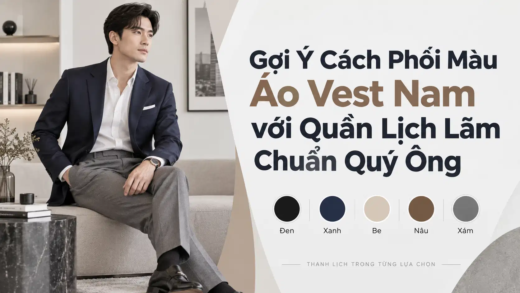 Gợi Ý Cách Phối Màu Áo Vest Nam với Quần Lịch Lãm Chuẩn Quý Ông