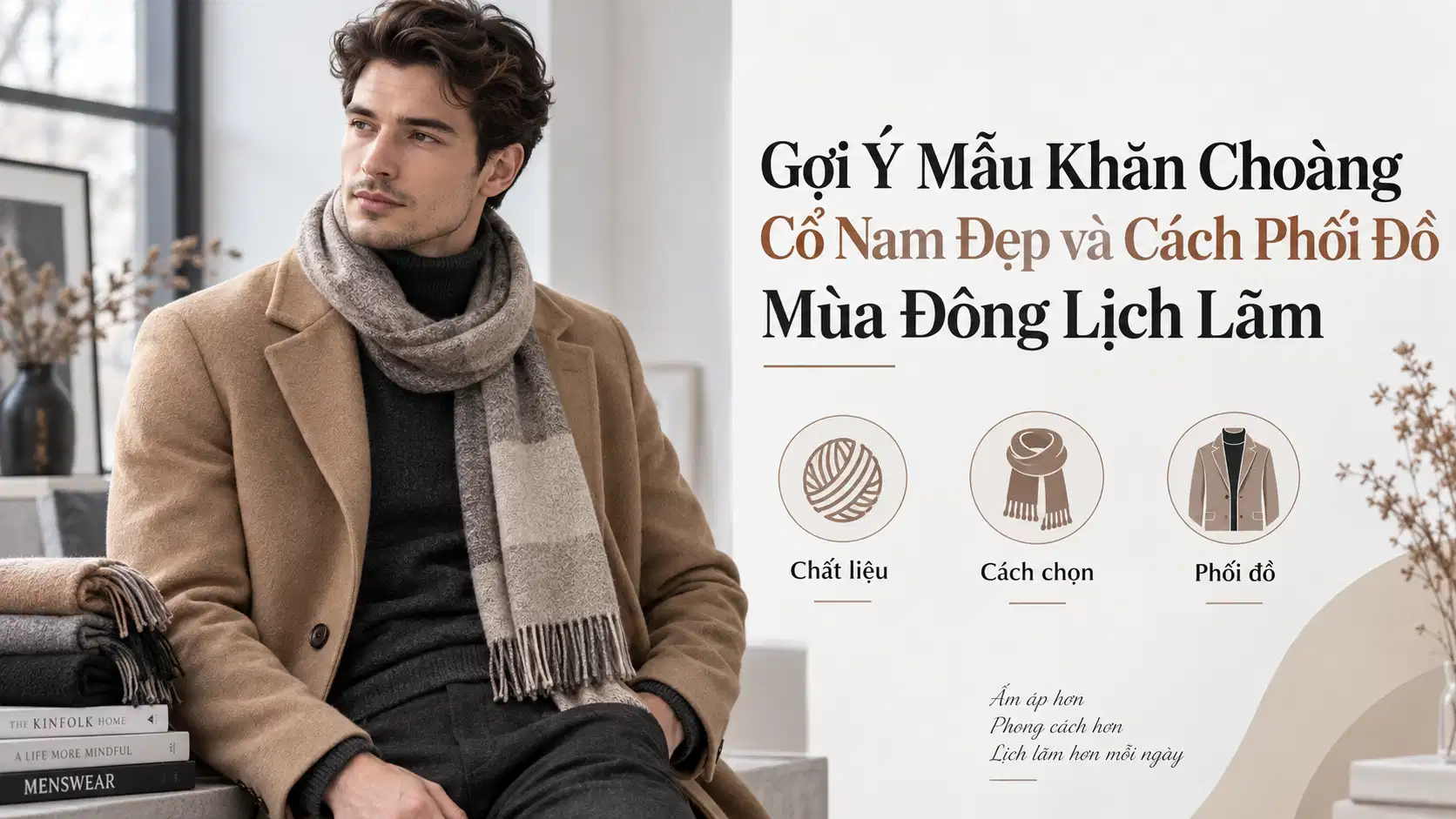 Gợi Ý Mẫu Khăn Choàng Cổ Nam Đẹp và Cách Phối Đồ Mùa Đông Lịch Lãm
