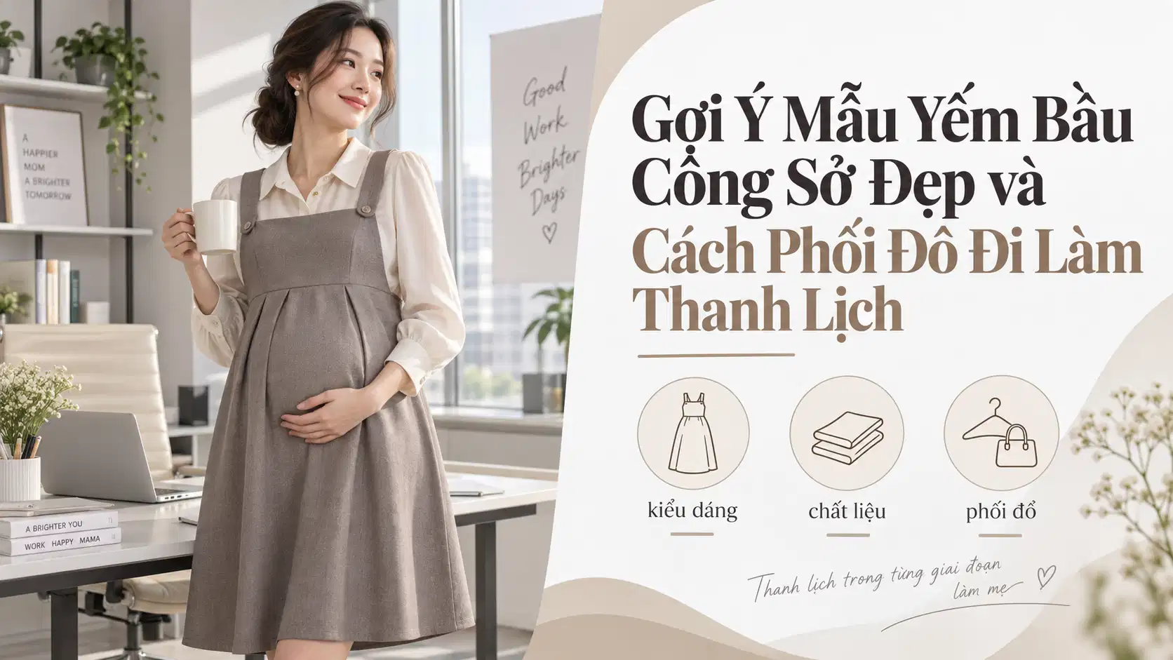 Gợi Ý Mẫu Yếm Bầu Công Sở Đẹp và Cách Phối Đồ Đi Làm Thanh Lịch