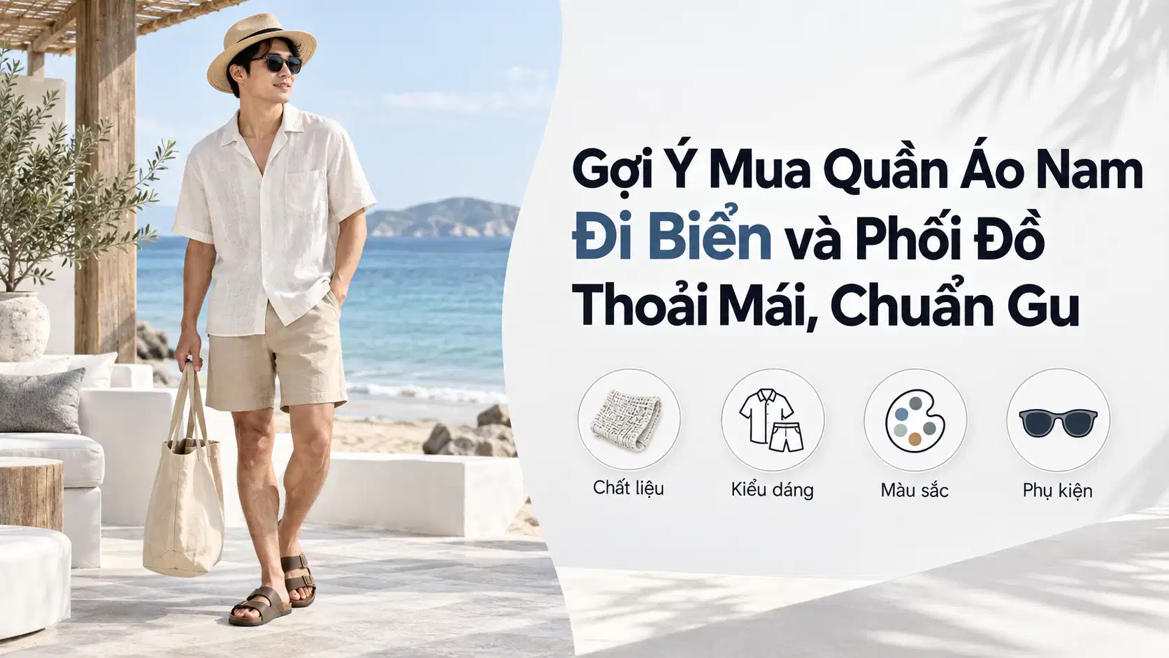 Gợi Ý Mua Quần Áo Nam Đi Biển và Phối Đồ Thoải Mái, Chuẩn Gu