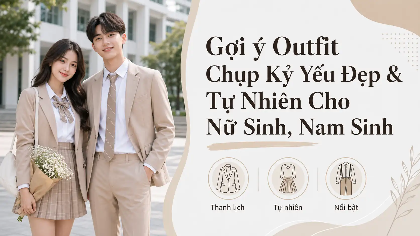 Outfit Chụp Kỷ Yếu Đẹp Tự Nhiên Cho Nữ Sinh Và Nam Sinh