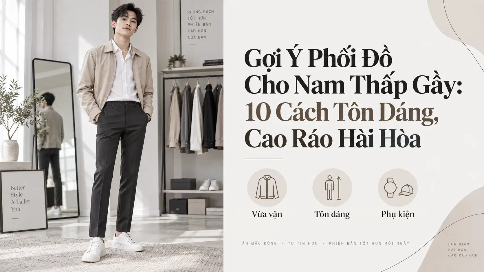 Gợi Ý Phối Đồ Cho Nam Thấp Gầy: 10 Cách Tôn Dáng, Cao Ráo Hài Hòa
