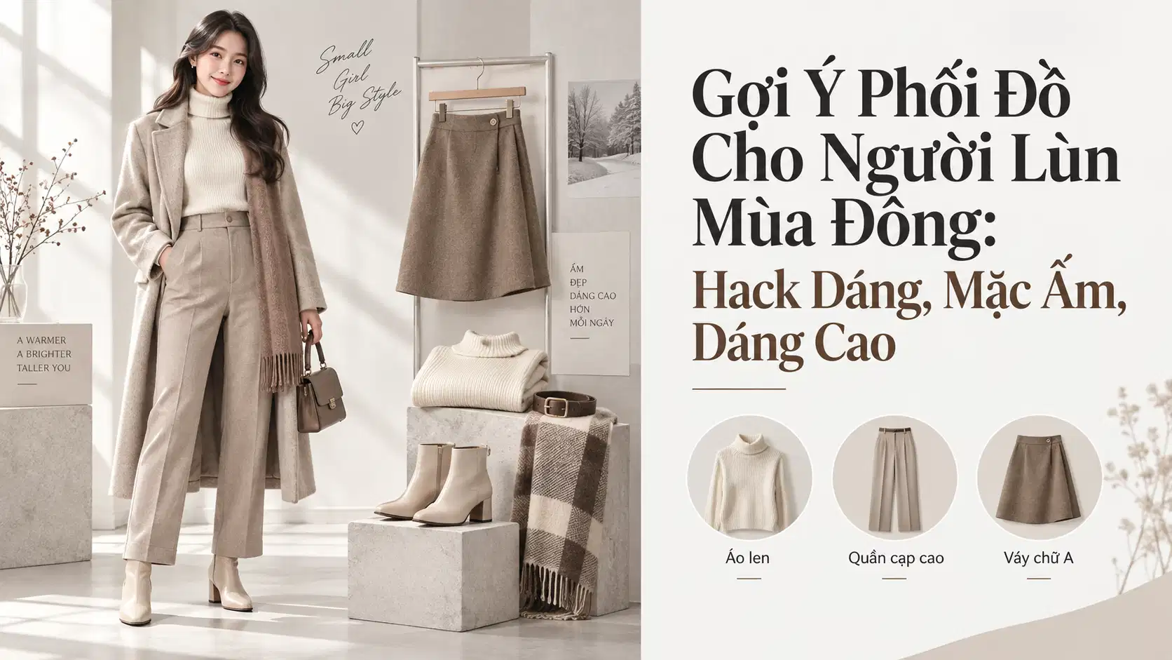 Gợi Ý Phối Đồ Cho Người Lùn Mùa Đông: Hack Dáng, Mặc Ấm, Dáng Cao
