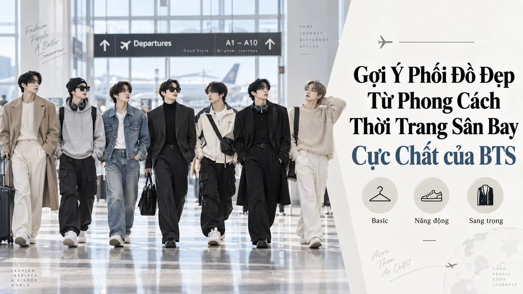 Gợi Ý Phối Đồ Đẹp Từ Phong Cách Thời Trang Sân Bay Cực Chất của BTS