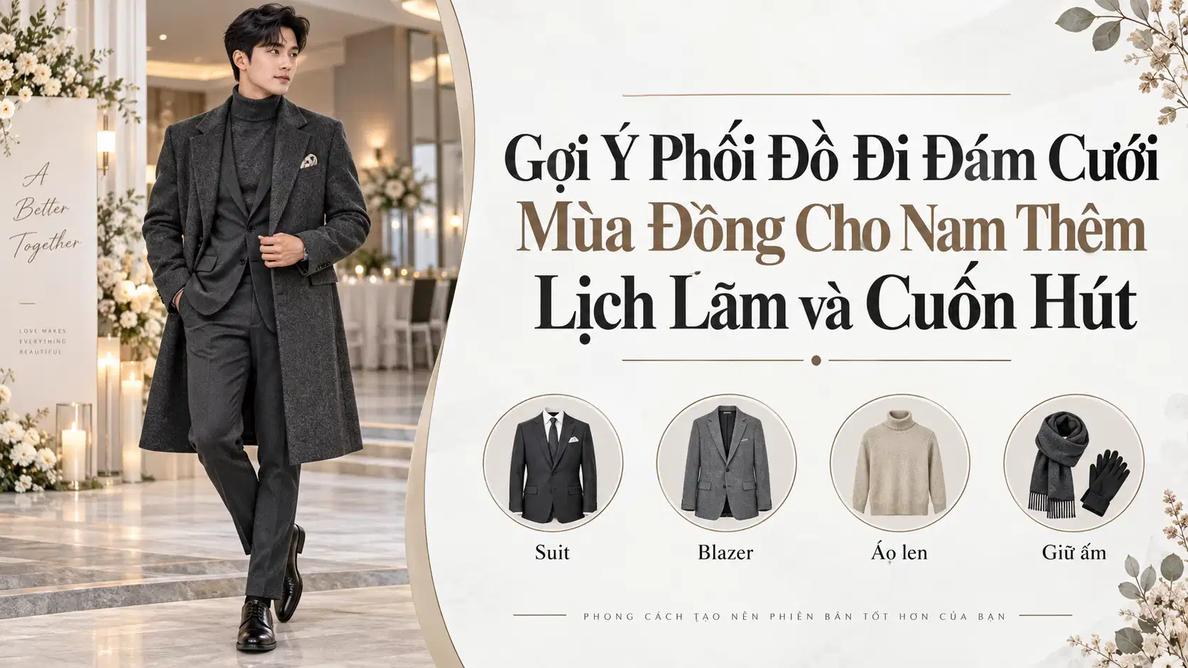 Gợi Ý Phối Đồ Đi Đám Cưới Mùa Đông Cho Nam Thêm Lịch Lãm và Cuốn Hút