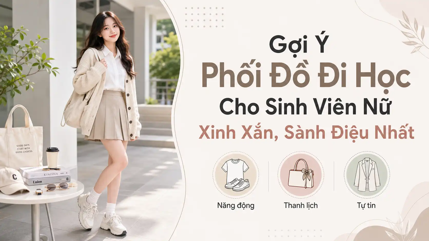 Gợi Ý Phối Đồ Đi Học Cho Sinh Viên Nữ Xinh Xắn Sành Điệu