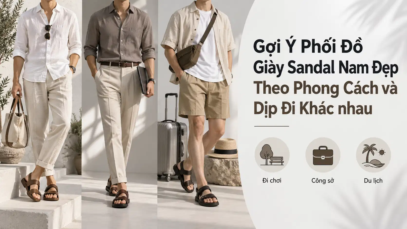 Gợi Ý Phối Đồ Giày Sandal Nam Đẹp Theo Phong Cách và Dịp Đi Khác nhau