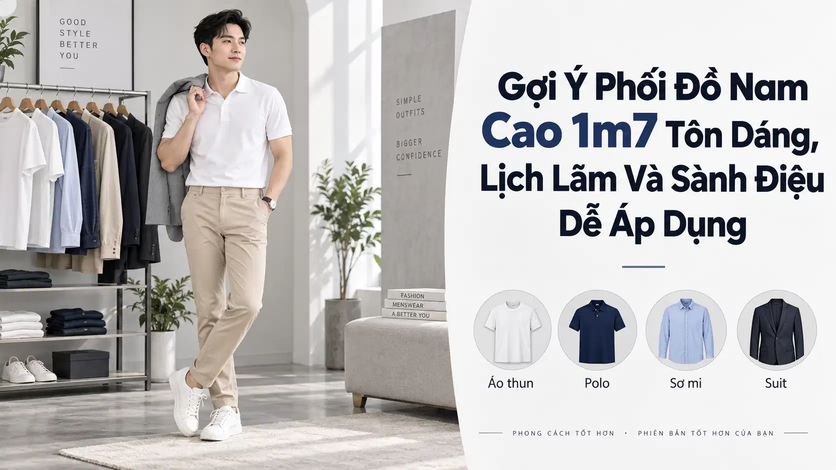 Gợi Ý Phối Đồ Nam Cao 1m7 Tôn Dáng, Lịch Lãm Và Sành Điệu Dễ Áp Dụng