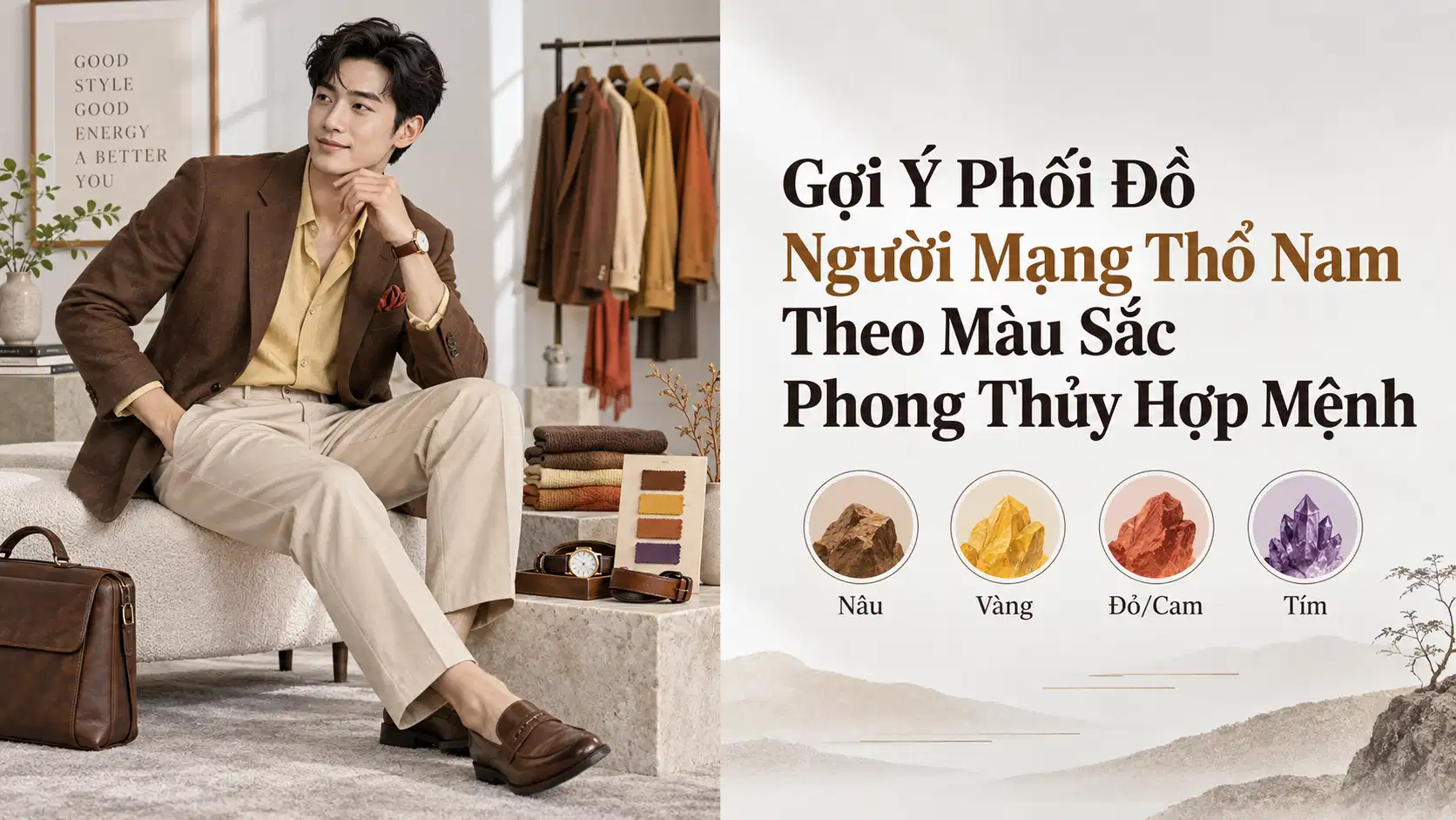 Gợi Ý Phối Đồ Người Mạng Thổ Nam Theo Màu Sắc Phong Thủy Hợp Mệnh