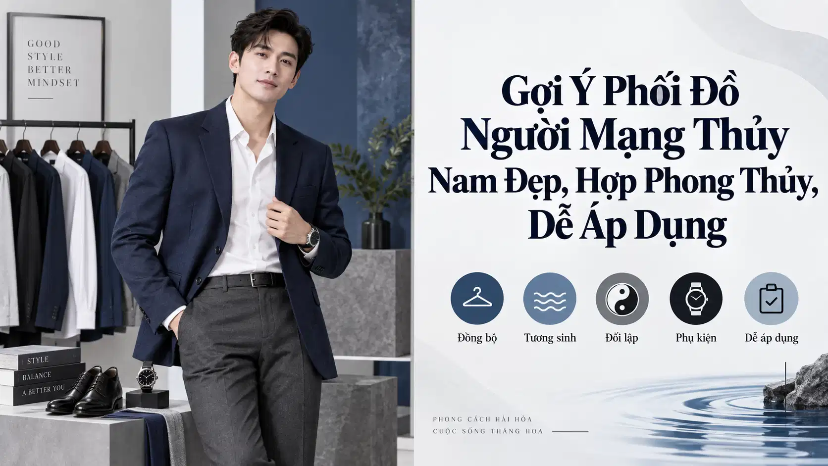 Gợi Ý Phối Đồ Người Mạng Thủy Nam Đẹp, Hợp Phong Thủy, Dễ Áp Dụng