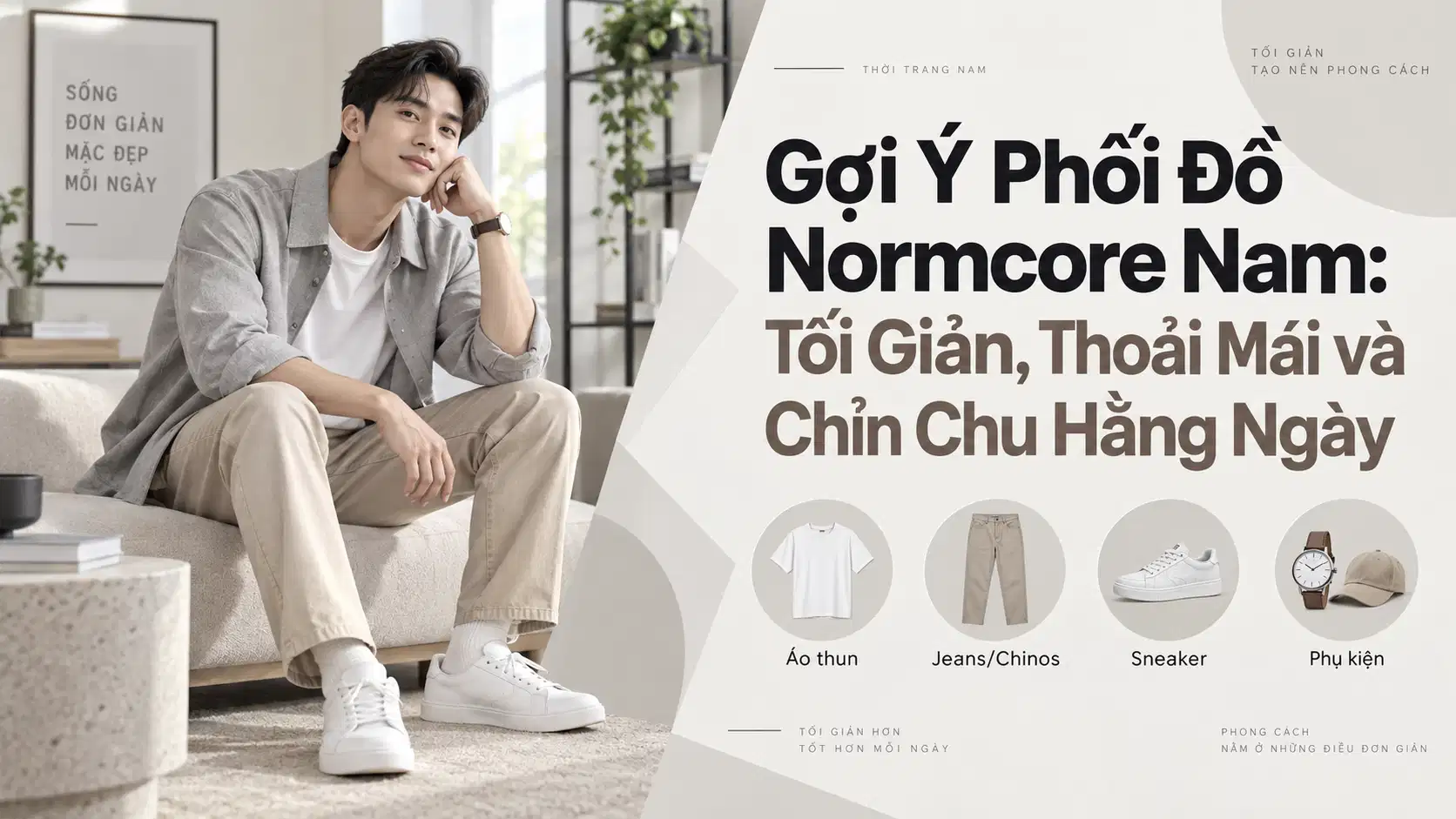 Gợi Ý Phối Đồ Normcore Nam: Tối Giản, Thoải Mái và Chỉn Chu Hằng Ngày