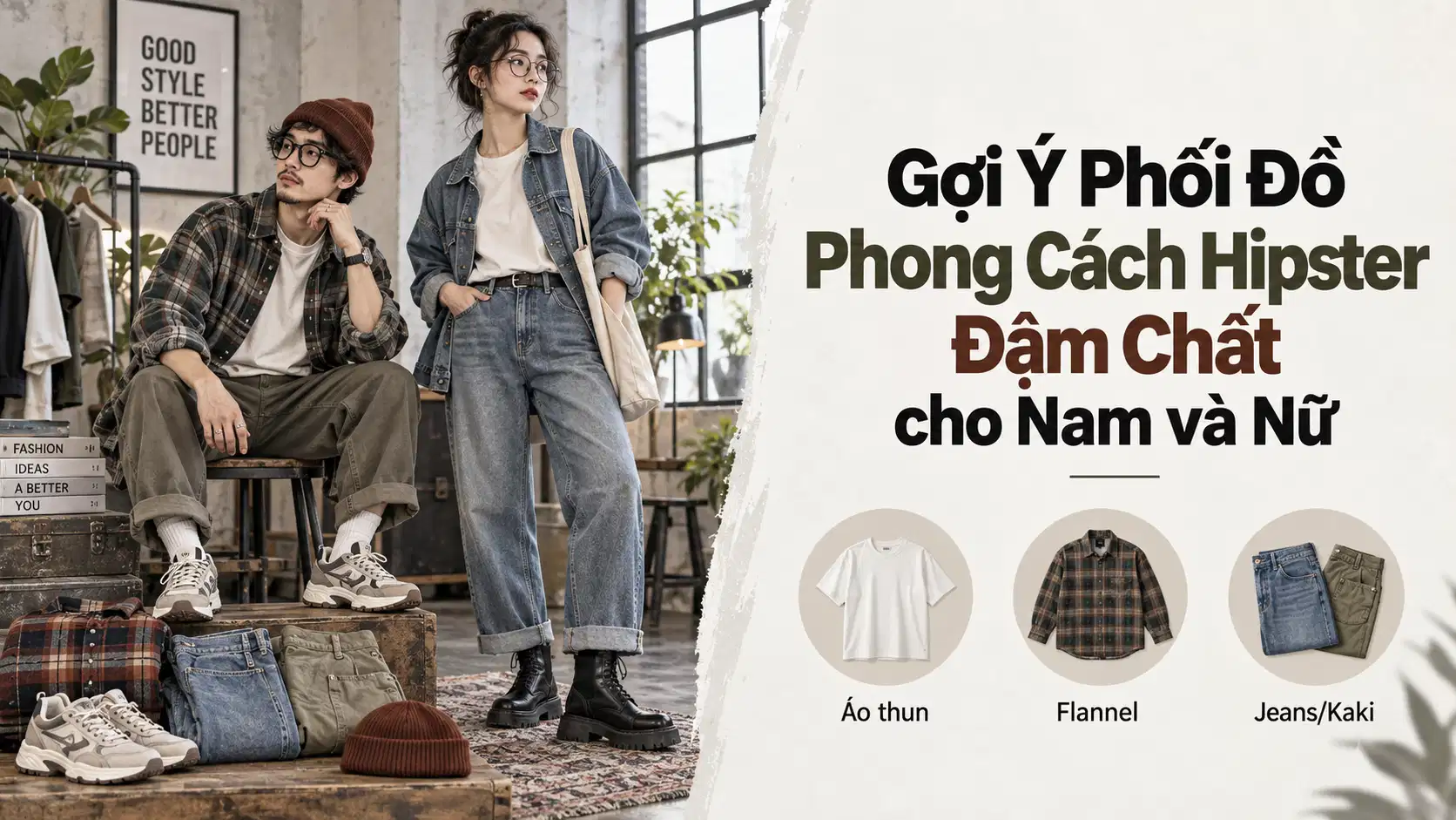 Gợi Ý Phối Đồ Phong Cách Hipster Đậm Chất cho Nam và Nữ