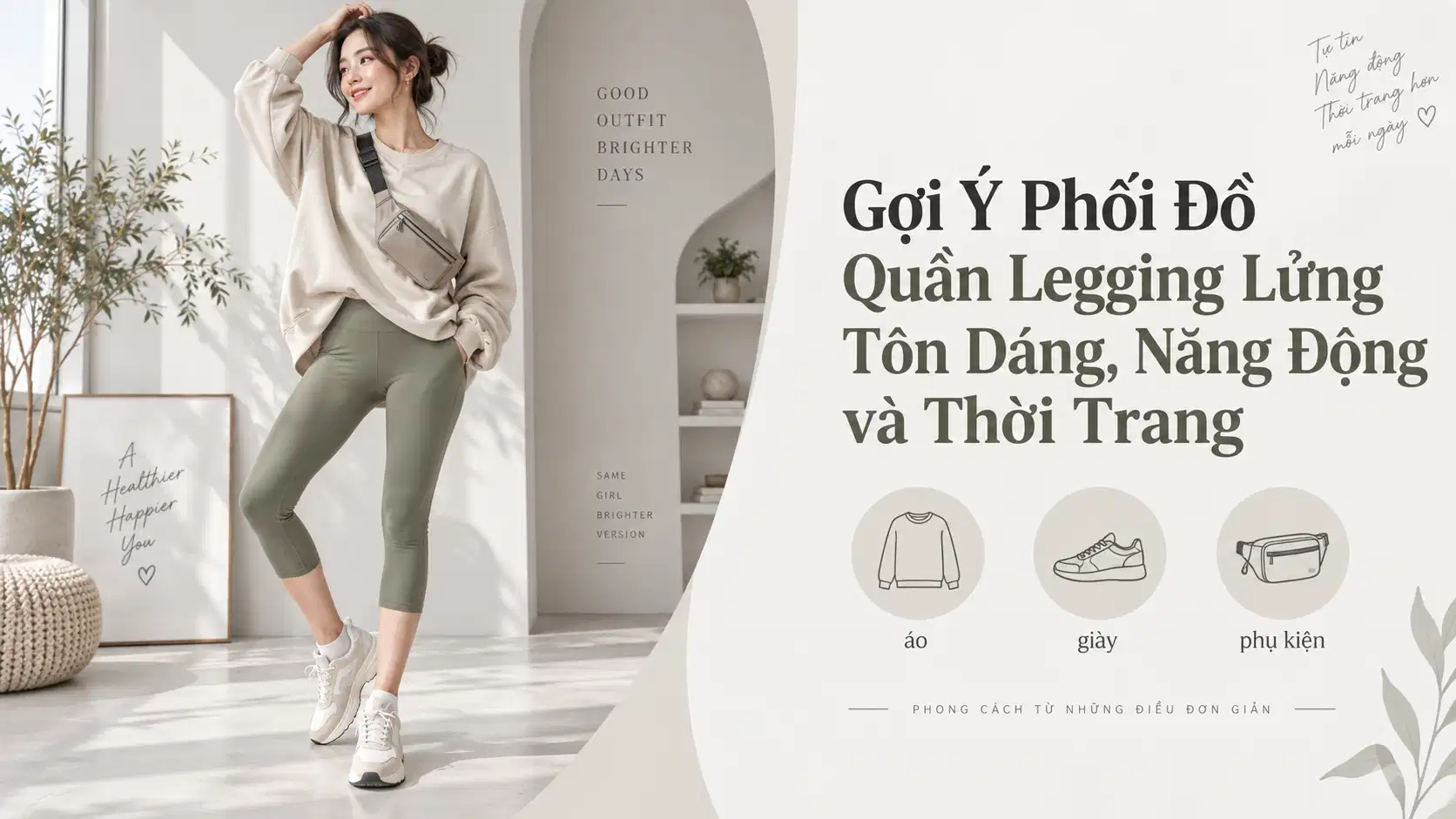 Gợi Ý Phối Đồ Quần Legging Lửng Tôn Dáng, Năng Động và Thời Trang