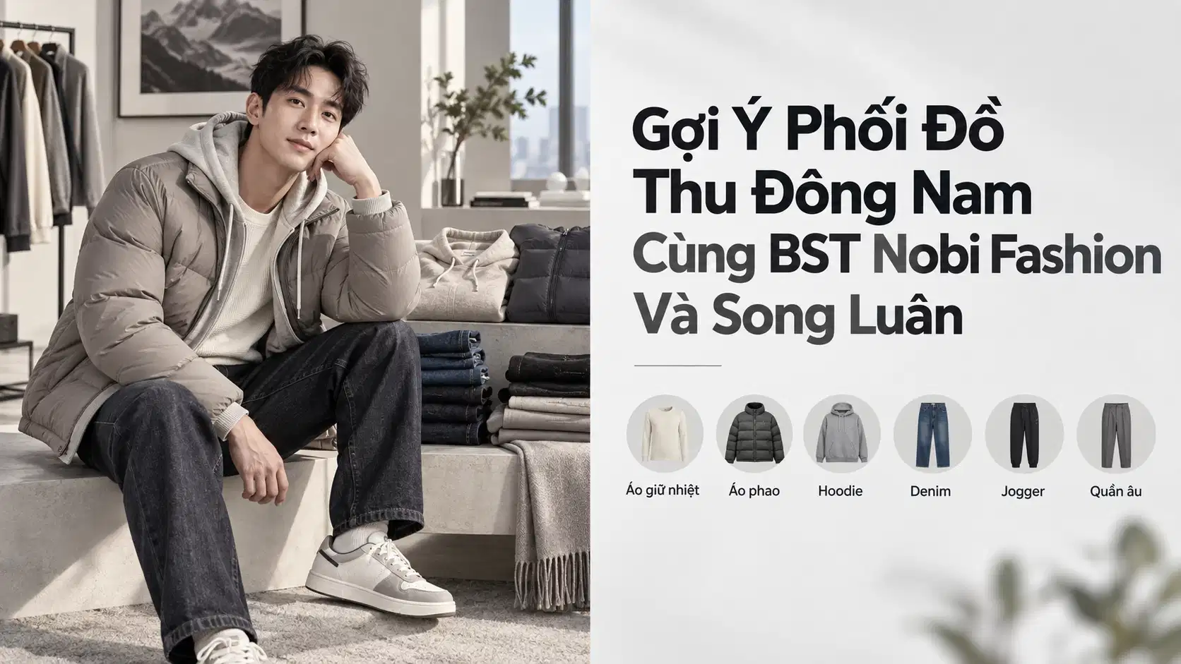 Gợi Ý Phối Đồ Thu Đông Nam Cùng BST Nobi Fashion Và Song Luân