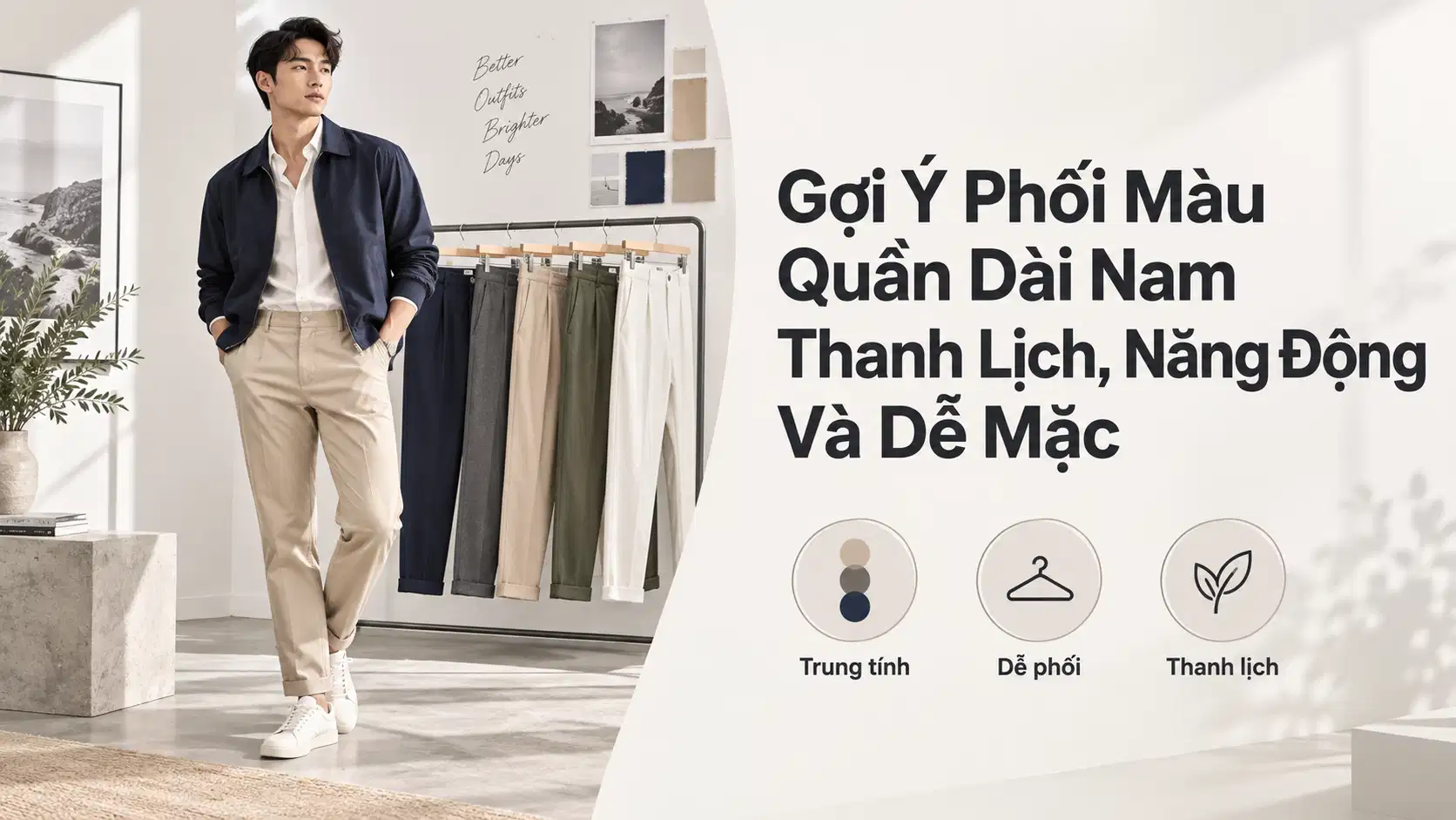 Gợi Ý Phối Màu Quần Dài Nam Thanh Lịch, Năng Động Và Dễ Mặc