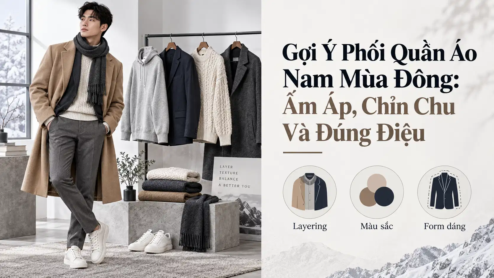 Gợi Ý Phối Quần Áo Nam Mùa Đông: Ấm Áp, Chỉn Chu Và Đúng Điệu