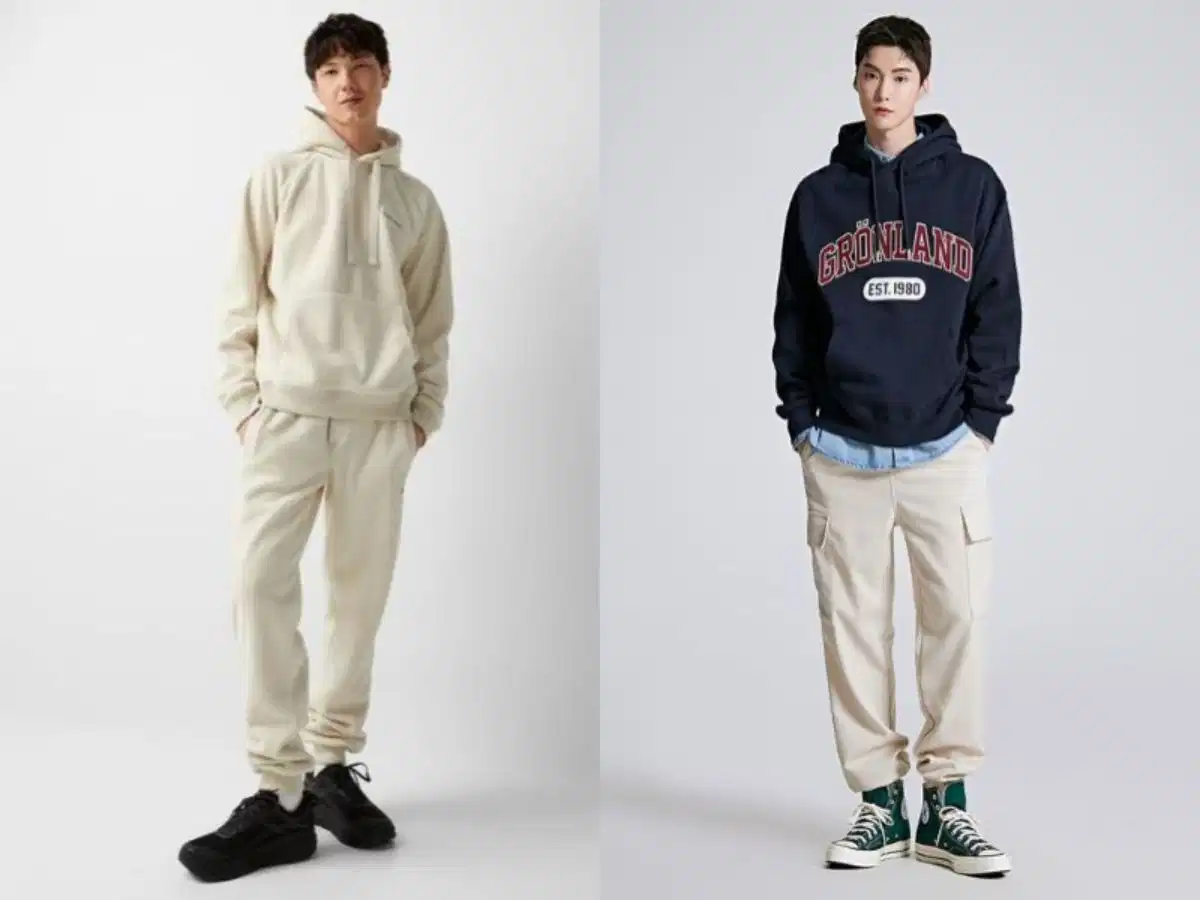 Phối áo hoodie xám cùng quần jogger thể thao năng động