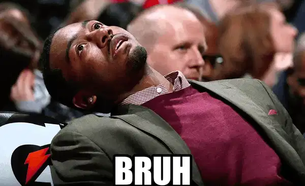 Biểu cảm thất thần nổi tiếng của cầu thủ John Wall tạo nên meme bruh