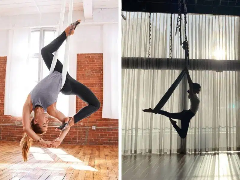 Lợi ích phục hồi cột sống của yoga bay Tư thế đảo ngược trong yoga bay hỗ trợ kéo giãn cột sống