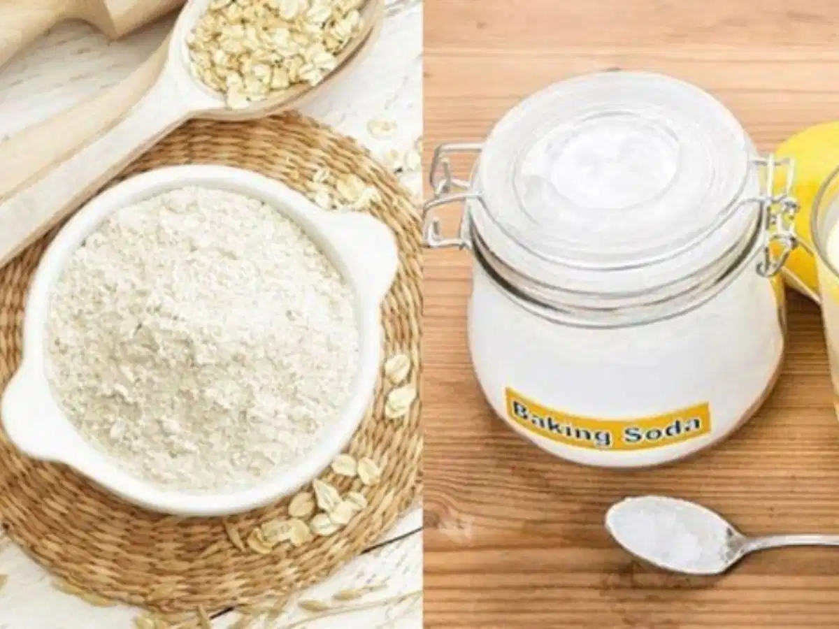 Hỗn hợp baking soda và bột yến mạch cần được sử dụng thận trọng Hỗn hợp baking soda và bột yến mạch cần được sử dụng thận trọng