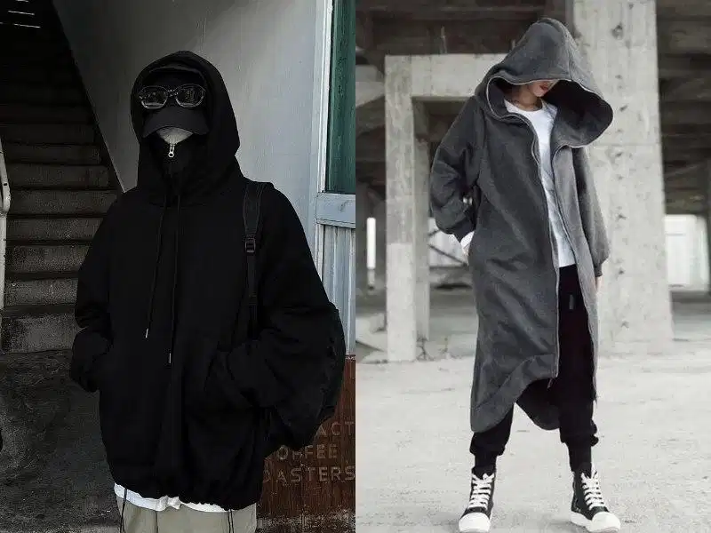 Áo hoodie dáng dài thuôn dài theo trục cơ thể Áo hoodie dáng dài thuôn dài theo trục cơ thể