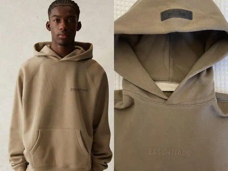 Áo hoodie Essentials tông màu tan đất ấm áp