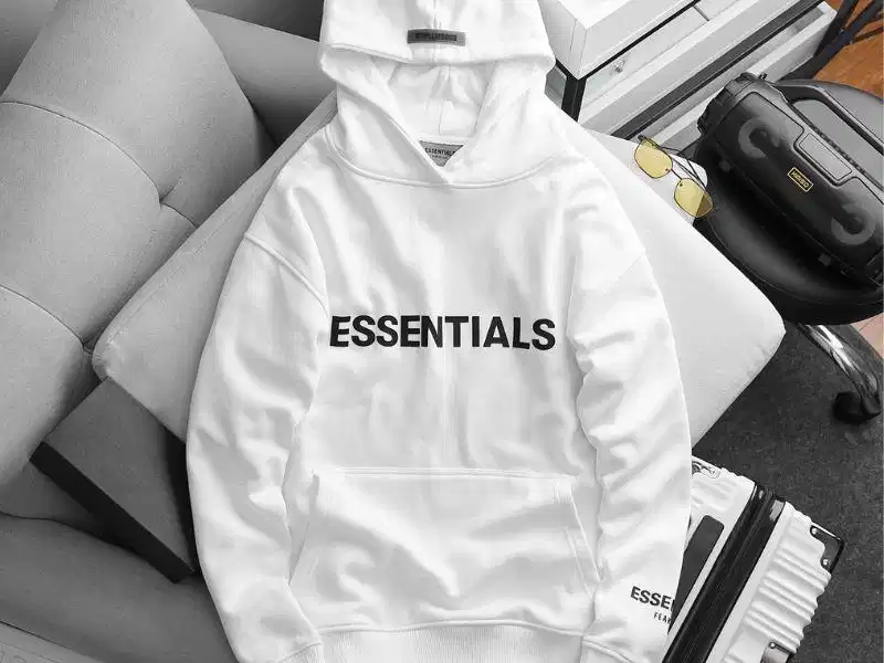 Áo hoodie Essentials phiên bản màu trắng ngà tối giản