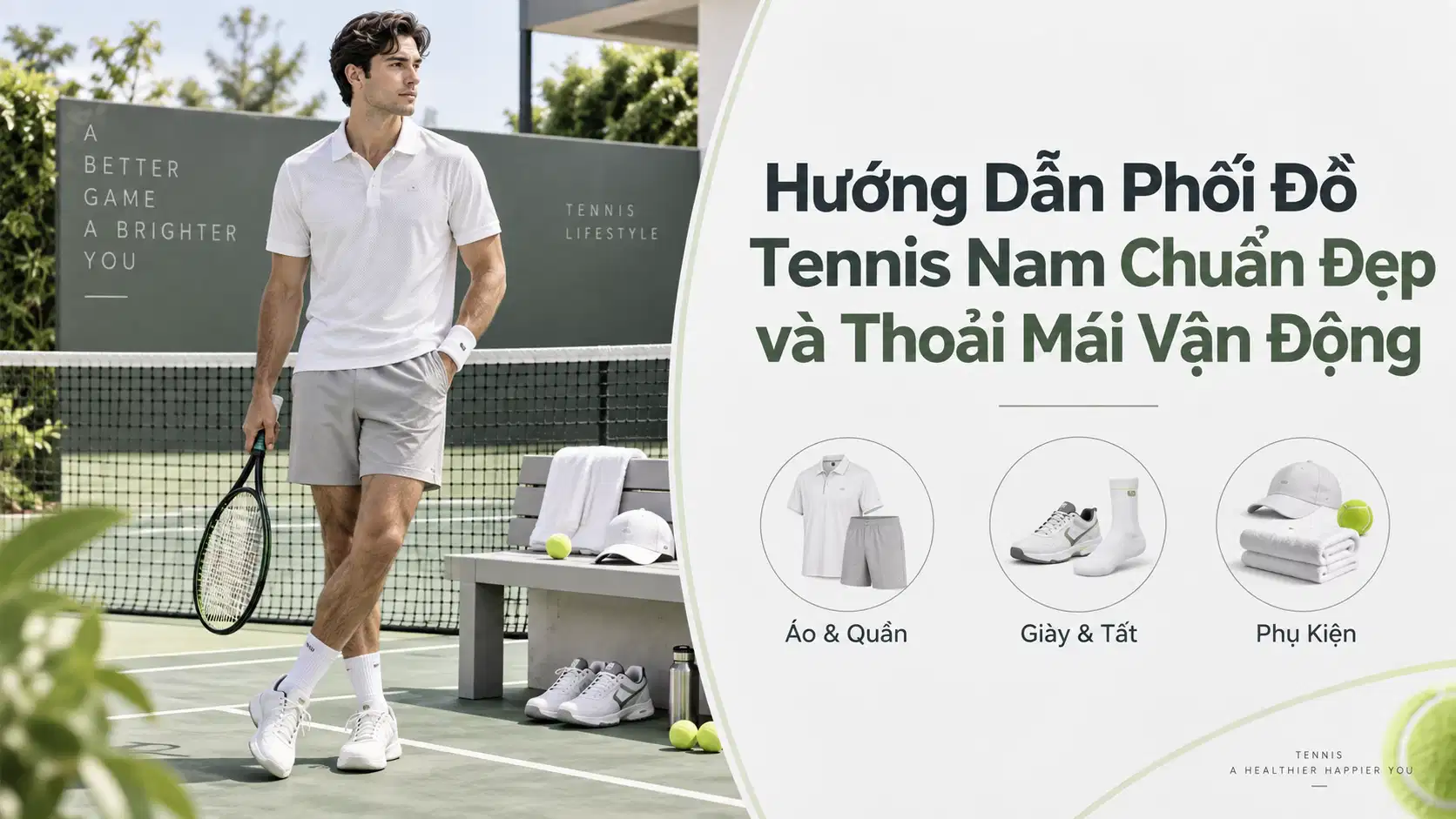 Hướng Dẫn Phối Đồ Tennis Nam Chuẩn Đẹp và Thoải Mái Vận Động