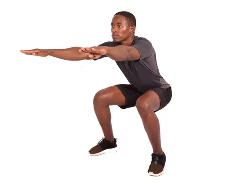 Nâng cao đùi luân phiên kết hợp vung tay Jumping jack kết hợp động tác nâng cao gối